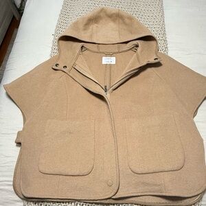 Zara Beige Hooded Vest
